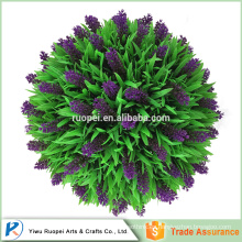 Bola de hierba colgante artificial de alta calidad de aspecto natural, bola de flor colgante Bolas de plástico baratas